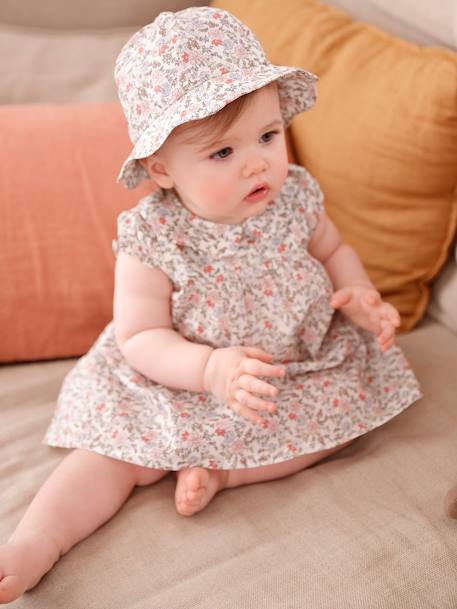 Bébé-Ensemble robe et chapeau naissance