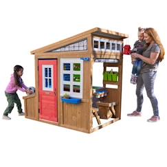 -KidKraft - Maisonnette d'extérieur pour enfant Hobby Workshop en bois - atelier de bricolage avec accessoires inclus
