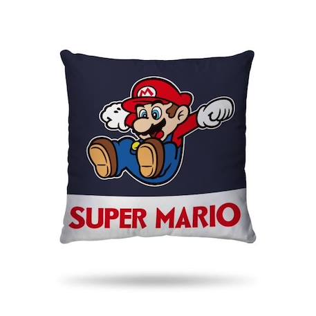 MARIO - Housse de couette Super Mario 140x200 cm + 1 Taie D'Oreiller 63x63 cm - 100% Coton - Bleu Marine BLEU 3 - vertbaudet enfant 