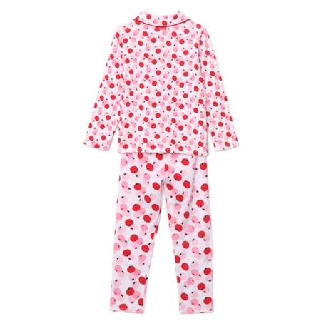 Pyjama long imprimé pommes - Ensemble chemise et pantalon - 95% Coton - 5% Elasthanne - Rose ROSE 2 - vertbaudet enfant 