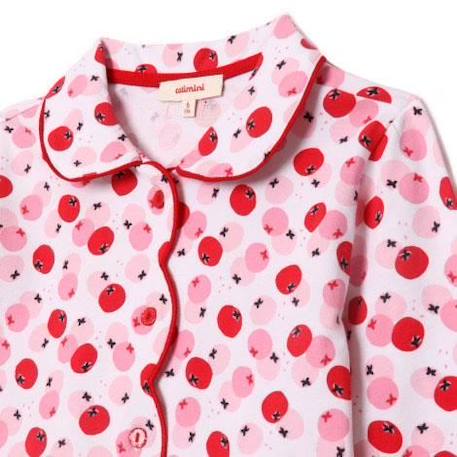 Pyjama long imprimé pommes - Ensemble chemise et pantalon - 95% Coton - 5% Elasthanne - Rose ROSE 3 - vertbaudet enfant 