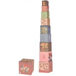 Jeu éducatif - Egmont Toys - Pyramide Jungle - 9 cubes gigognes en carton - Rose - Mixte  - vertbaudet enfant