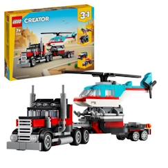 LEGO® 31146 Creator 3en1 Le Camion Remorque avec Hélicoptère, Jouet d'Hélicoptère et Camion, Avion et Camion-Citerne  - vertbaudet enfant