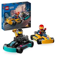 LEGO® 60400 City Les Karts et les Pilotes de Course, Jouet avec 2 Karting, avec 2 Minifigurines de Pilotes de Voitures  - vertbaudet enfant