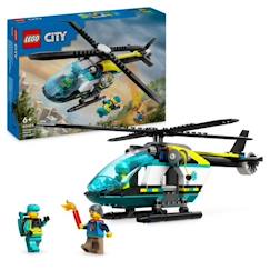 LEGO® 60405 City L’Hélicoptère des Urgences, Jouet pour Enfants, avec Minifigurines : Pilote, Randonneur et Sauveteur  - vertbaudet enfant