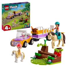 Jouet-LEGO® 42634 Friends La Remorque du Cheval et du Poney, Jouet avec Figurines Liann, Zoya et 2 Figurines d'Animaux