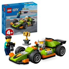 Jouet-LEGO® 60399 City La Voiture de Course Verte, Jouet pour Garçons et Filles Dès 4 Ans, avec Photographe et Pilote