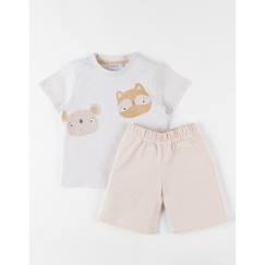 Pyjama 2 pièces en jersey chiné/sable  - vertbaudet enfant