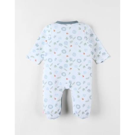 Pyjama 1 pièce imprimé animalier en jersey écru/bleu clair BLEU 2 - vertbaudet enfant 