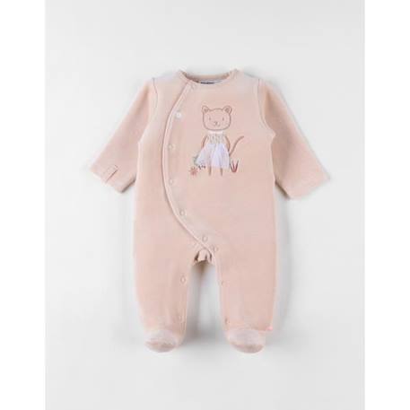 Bébé-Pyjama 1 pièce guépard en velours poudre