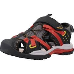 Chaussures-Chaussures garçon 23-38-Sandales-Sandale Enfant Geox Borealis - Scratch - Noir/DK Rouge - Confort exceptionnel