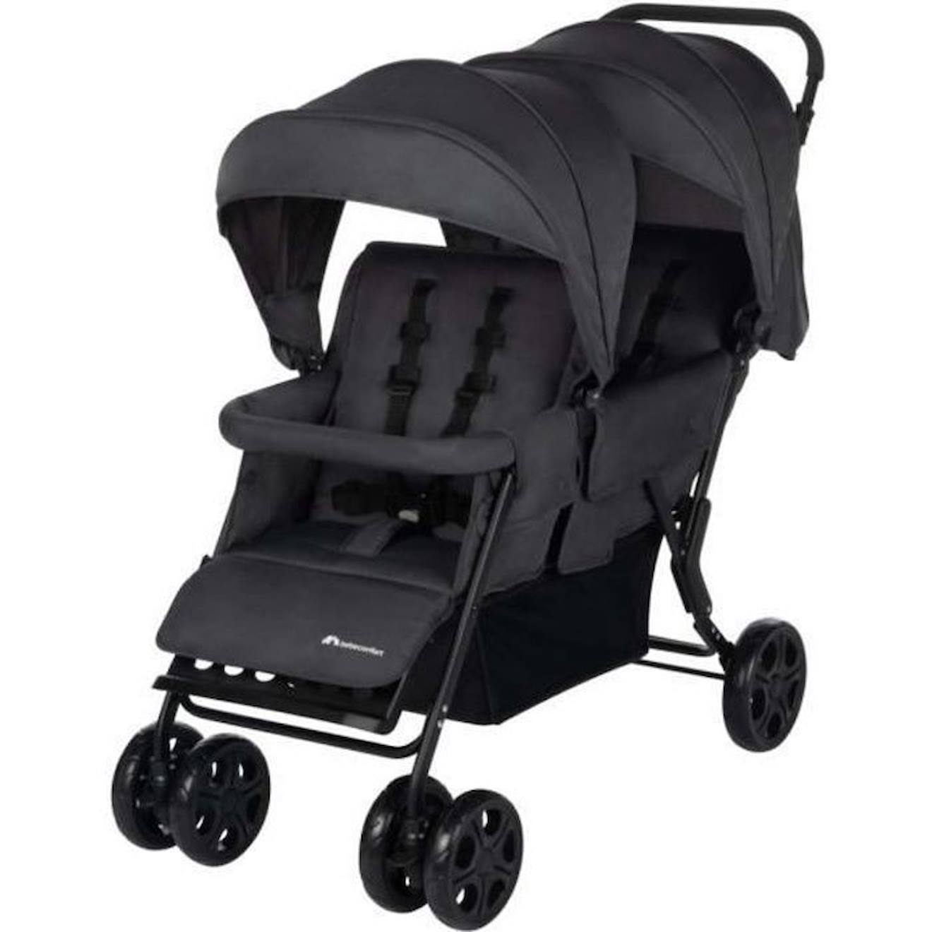 BEBECONFORT Poussette double Teamy pour enfants d ages rapproches 4 roues Mineral Graphite gris Bebe Confort