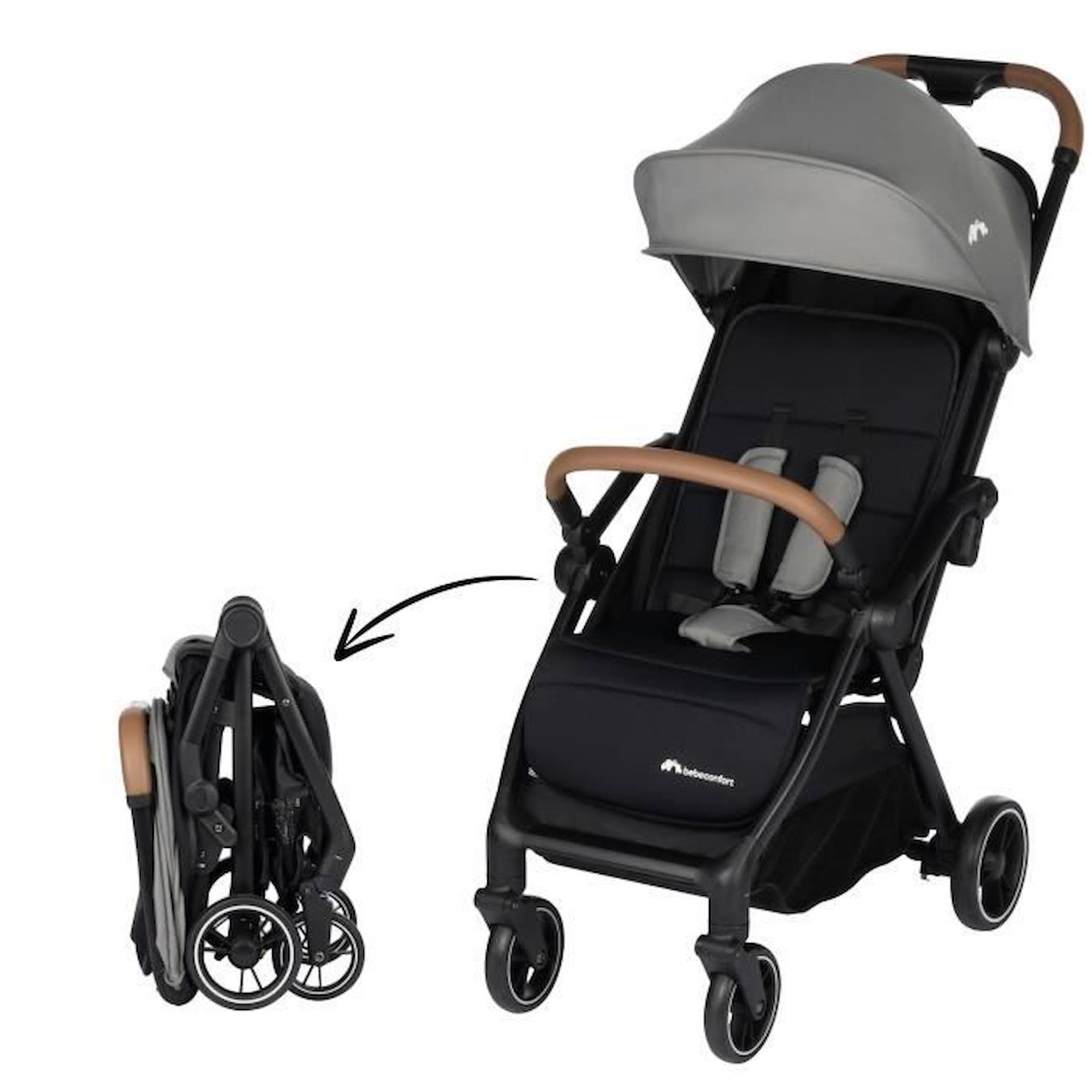 BEBECONFORT SUNLITE Poussette ultra compacte confortable et legere des la naissance jusqu a 4 ans 0 a 22 kg Tinted Gray noir Bebe Confort