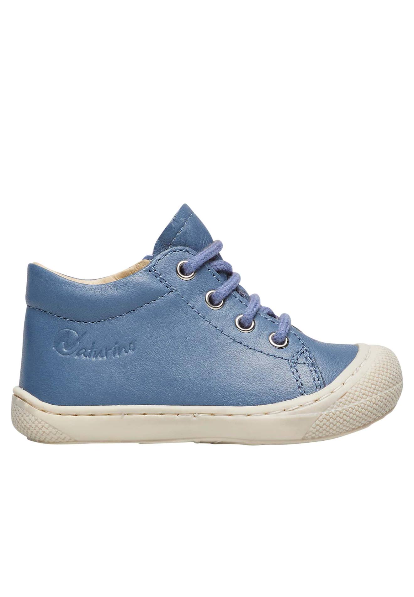 Chaussures premiers pas en cuir avec fermeture éclair cocoon zip bleu