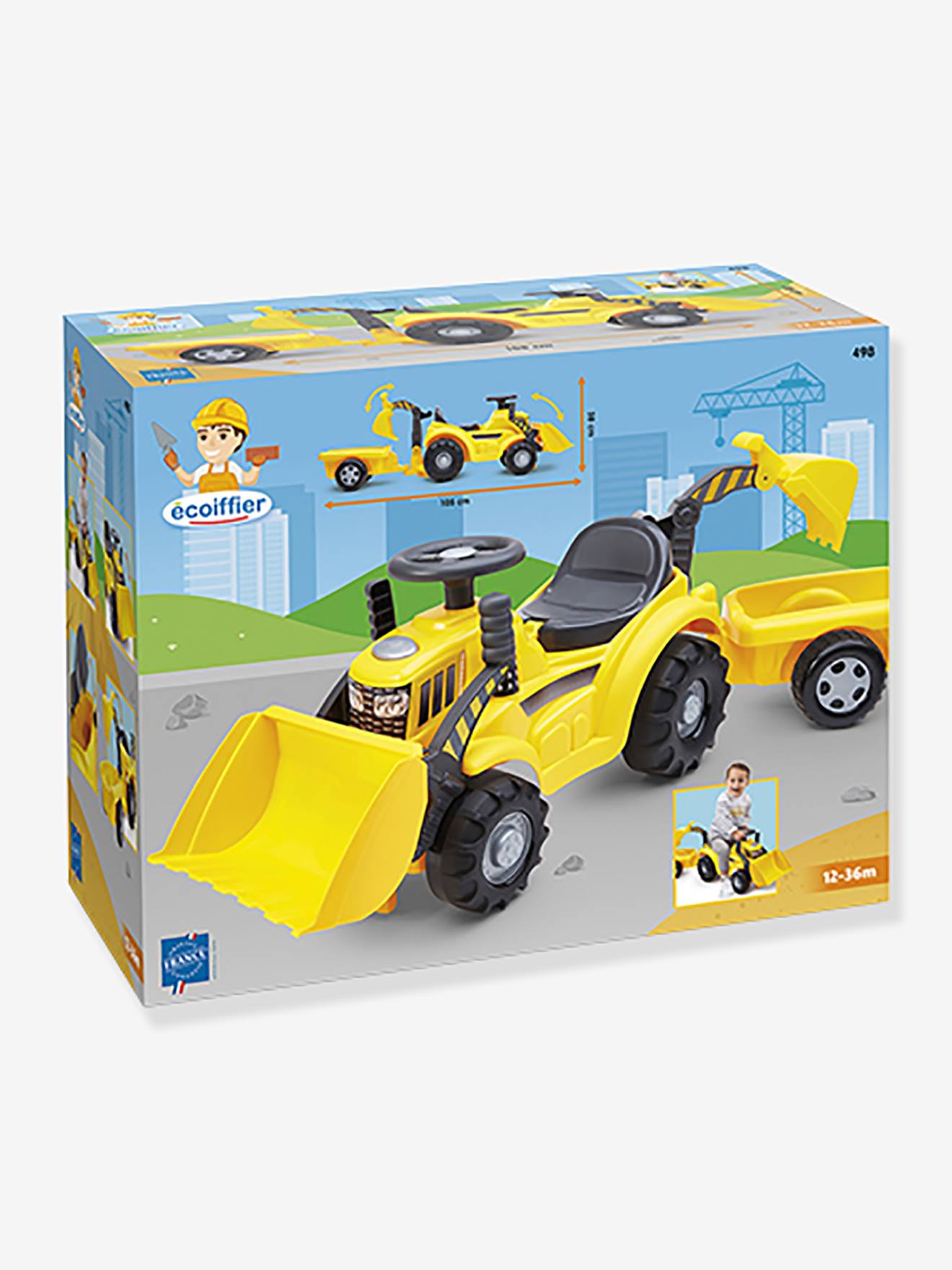 Porteur Tracto pelle avec remorque multicolore Ecoiffier