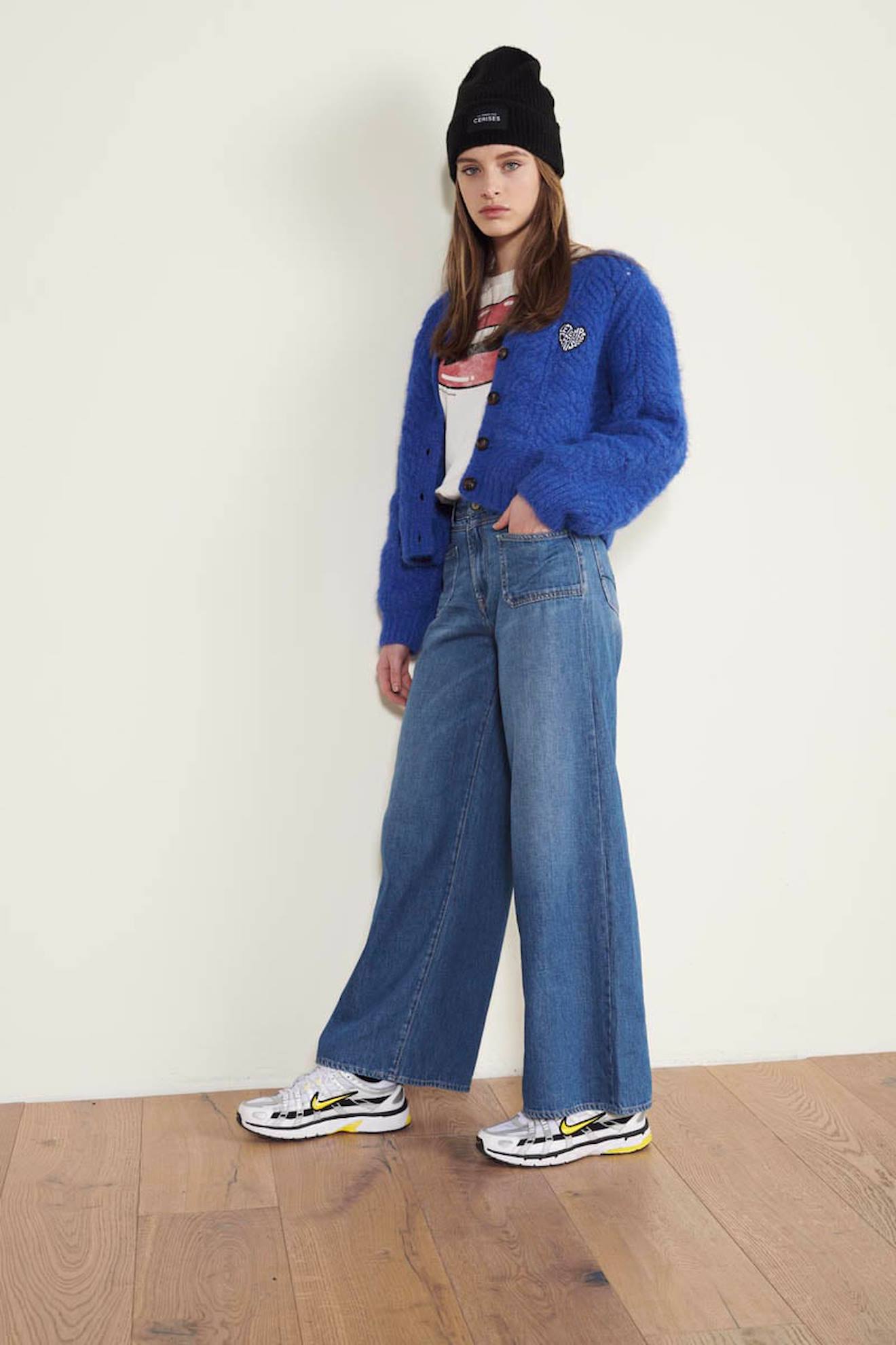 Jeans flare, très évasé, longueur 34 blue Le Temps des Cerises