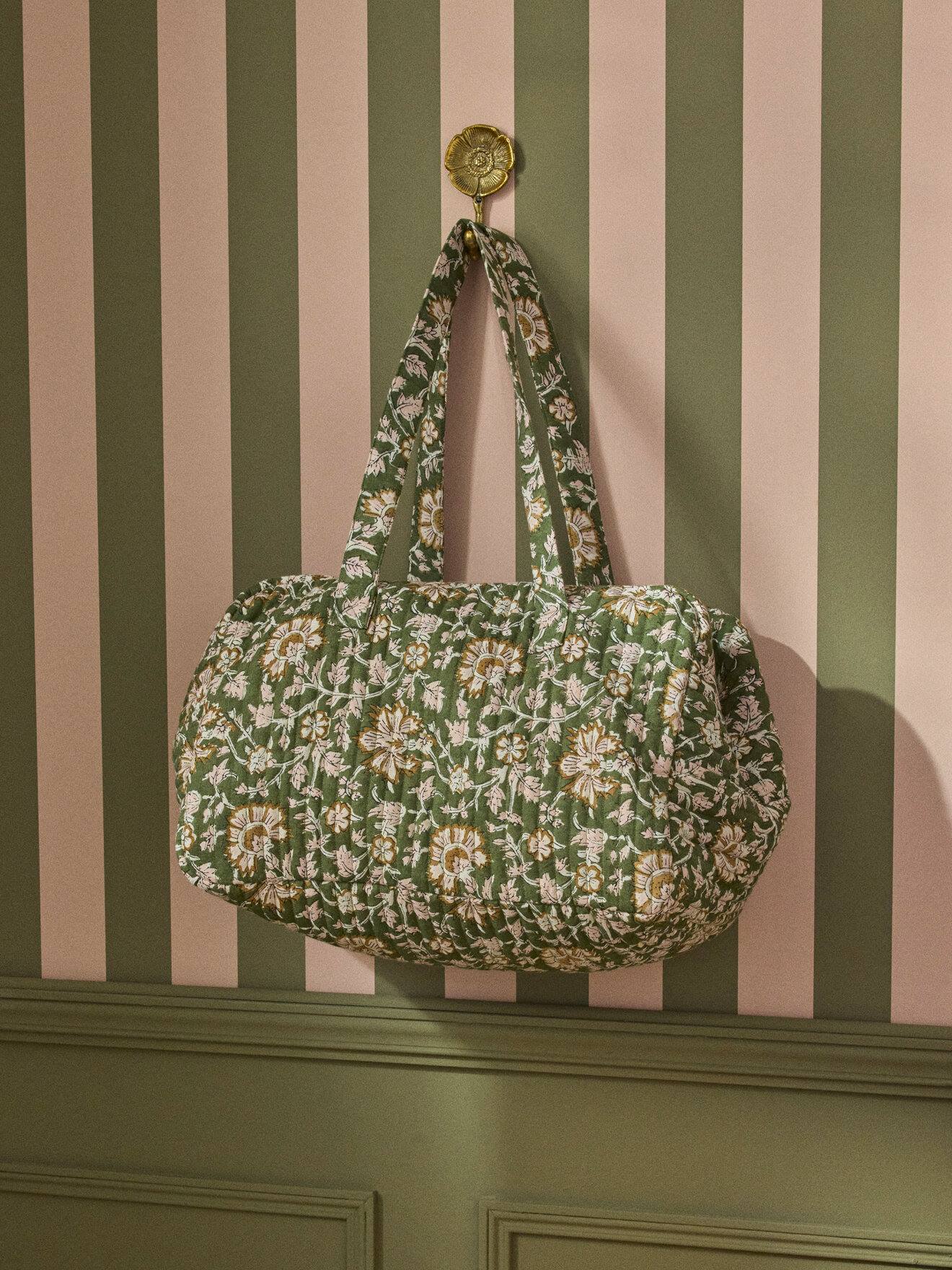 Sac week-end matelassé en tissu indien imp padang Cyrillus