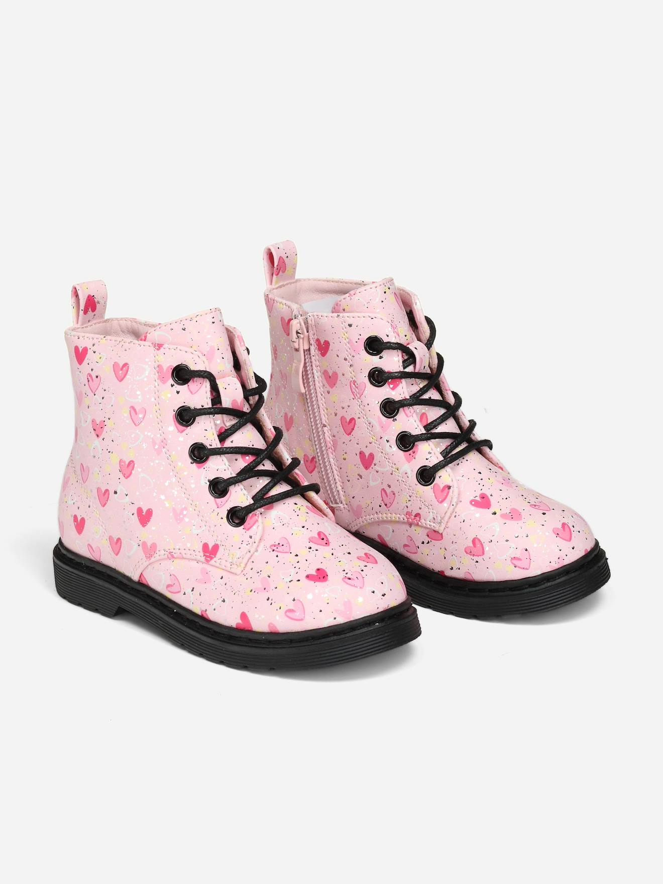 Bottines détail cœur rose Doremi