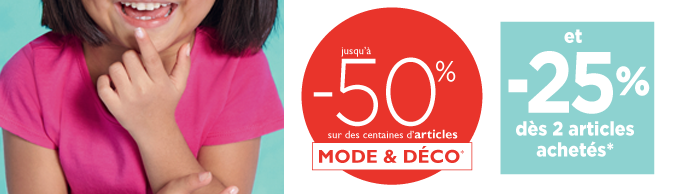 -50% sur des centaines d'articles