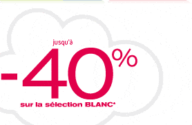 jusqu'&agrave; -40% sur le blanc