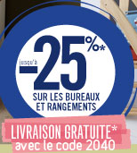 25% sur les bureaux