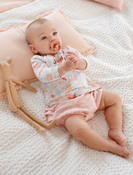 Lot De 2 Bloomers Bebe Fille En Gaze De Coton Lot Rose Vertbaudet