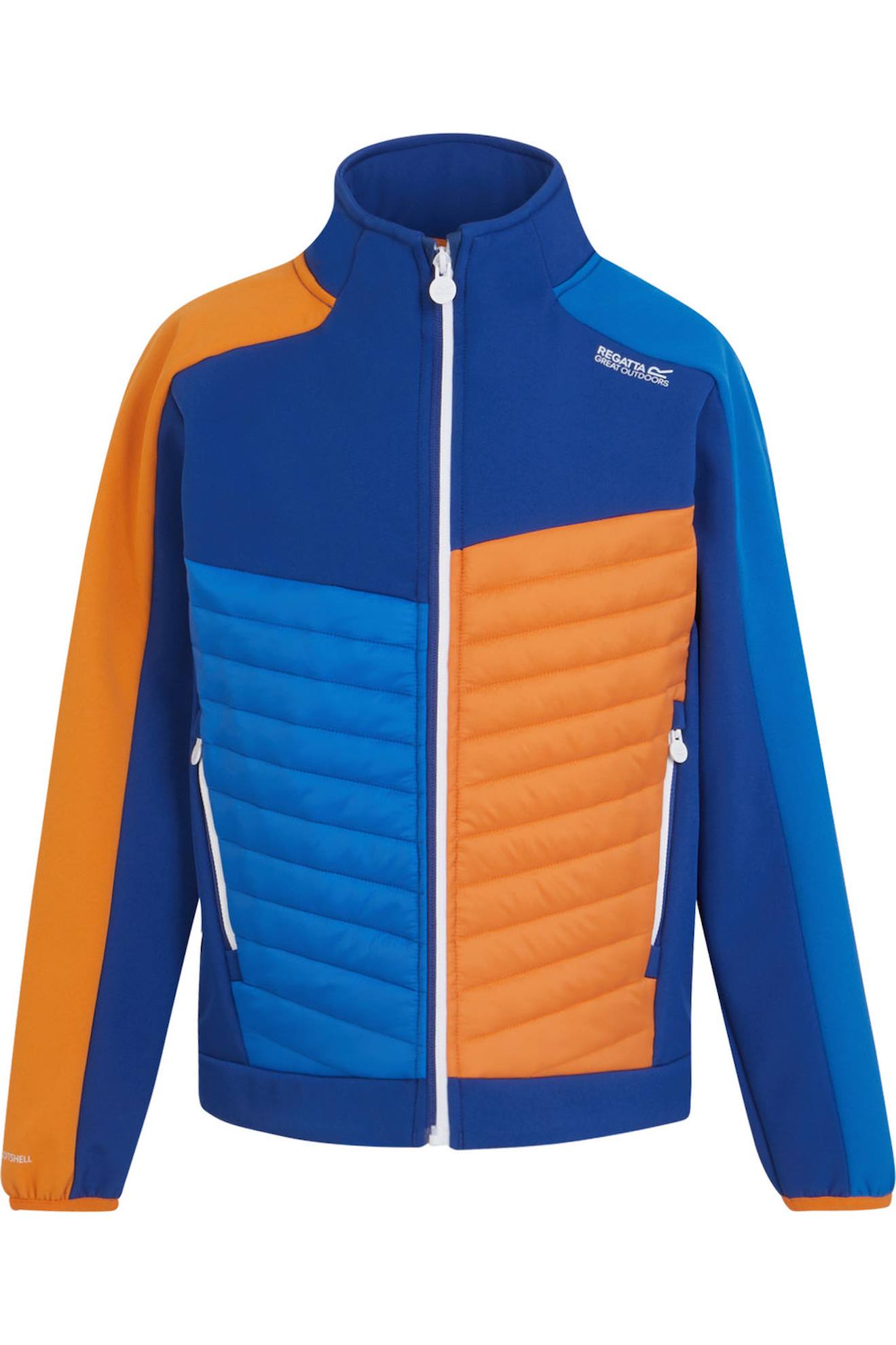 Veste Enfant Softshell Brynden Nouveau Bleu Roi / Orange Kaki