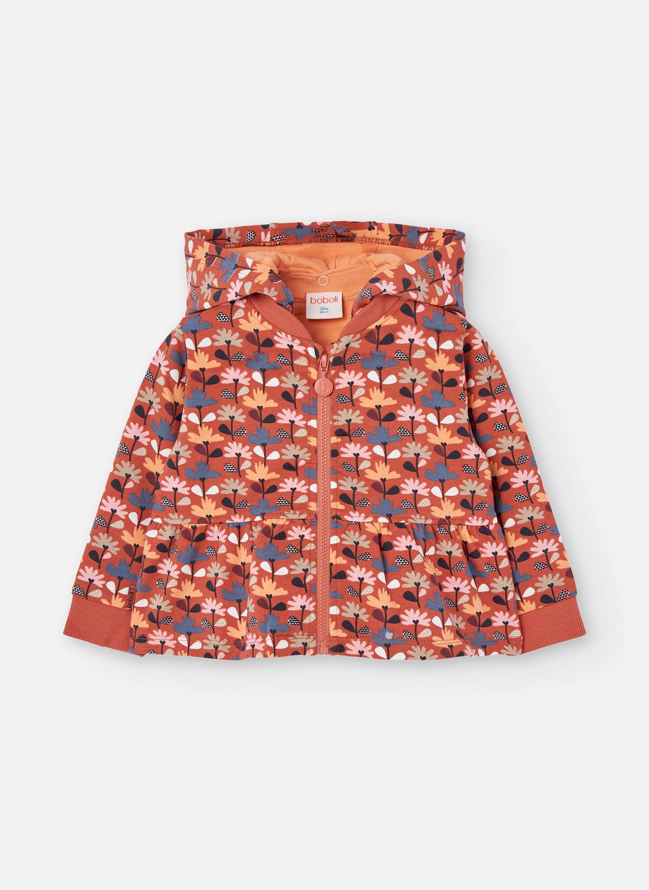 Veste Fille Molleton Imprimé Fleurs Multicolore