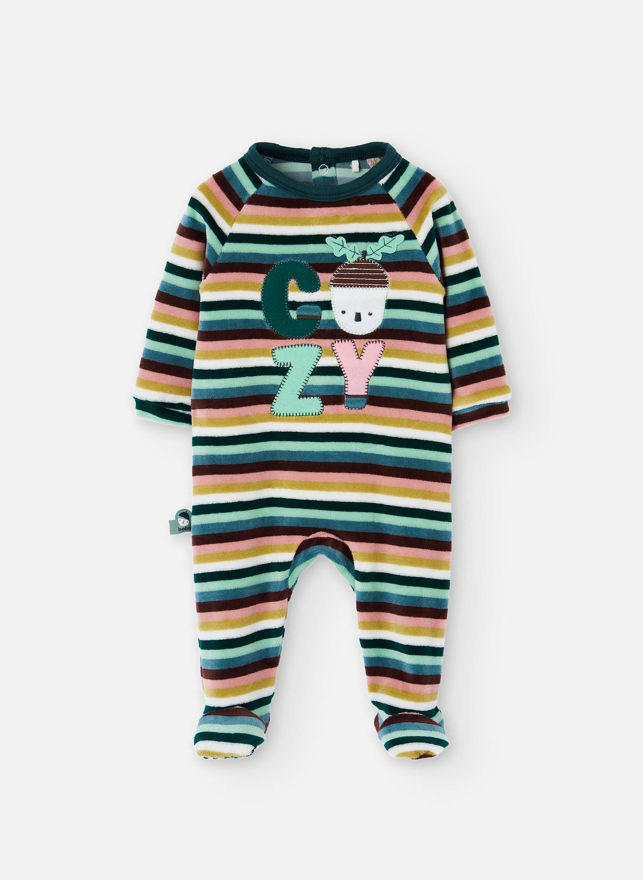 Pyjama Bébé En Velours À Rayures Multicolore