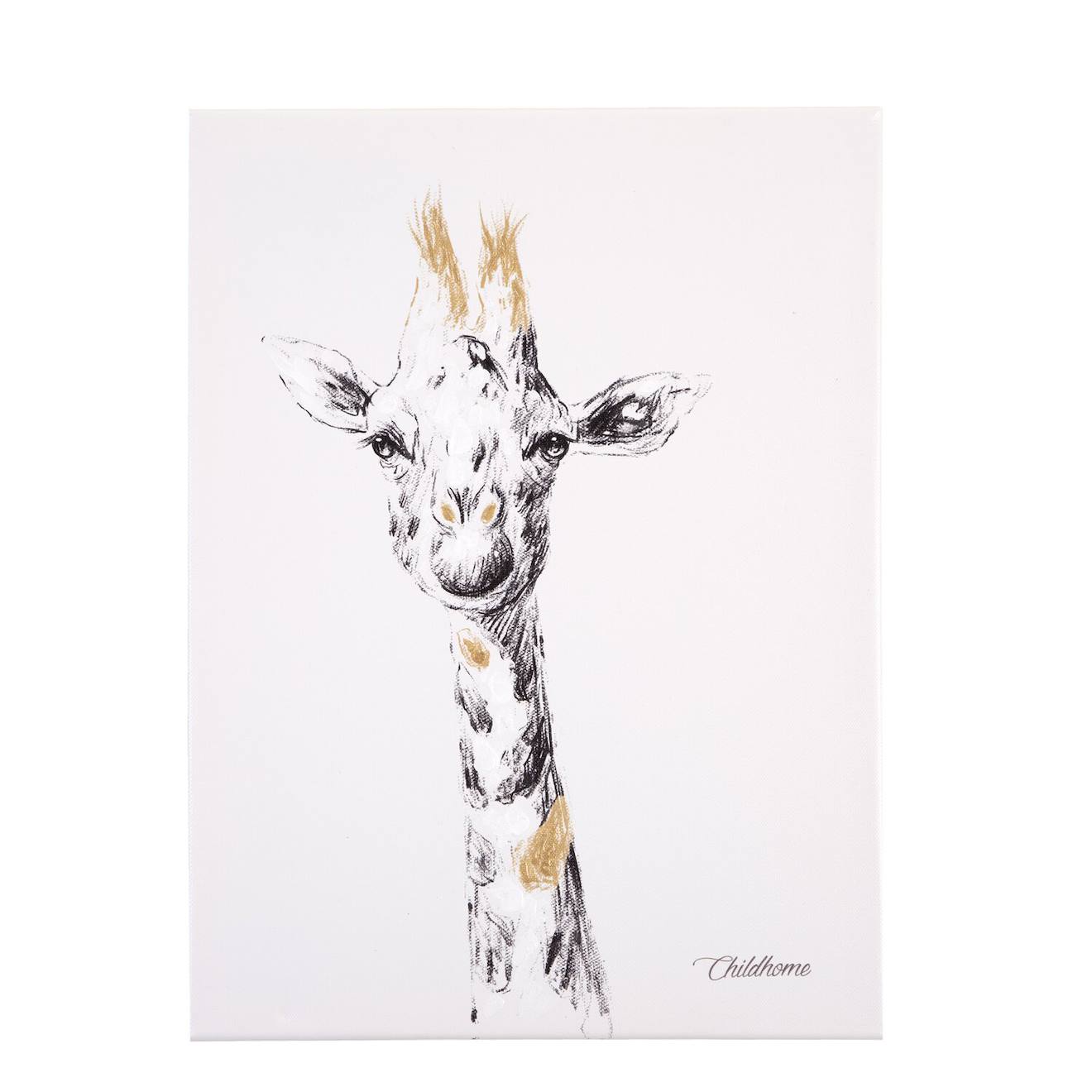 Peinture Décoration Murale Girafe 30x40 Cm Blanc