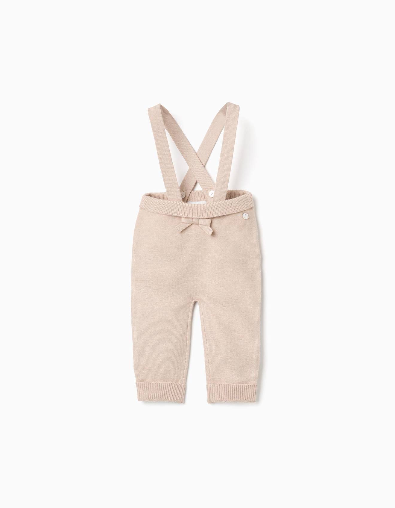 Pantalon En Maille À Bretelles Amovibles Gris