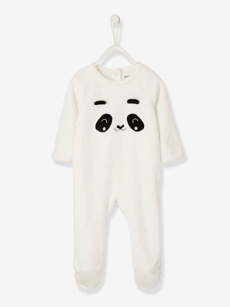 Naissance mixte-Bébé-Pyjama bébé en velours ouverture pressionnée dos