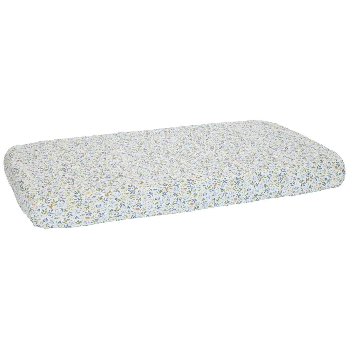 Drap Housse Lit Bébé Forest Treasures (60 X 120 Cm) Bleu (Little Dutch) - Image 1