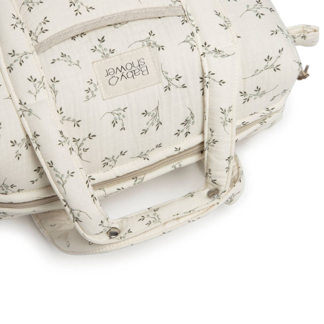 Sac À Poussette Camila Olive Bloom Ecru, Vert, Noir (Babyshower) - Image 1