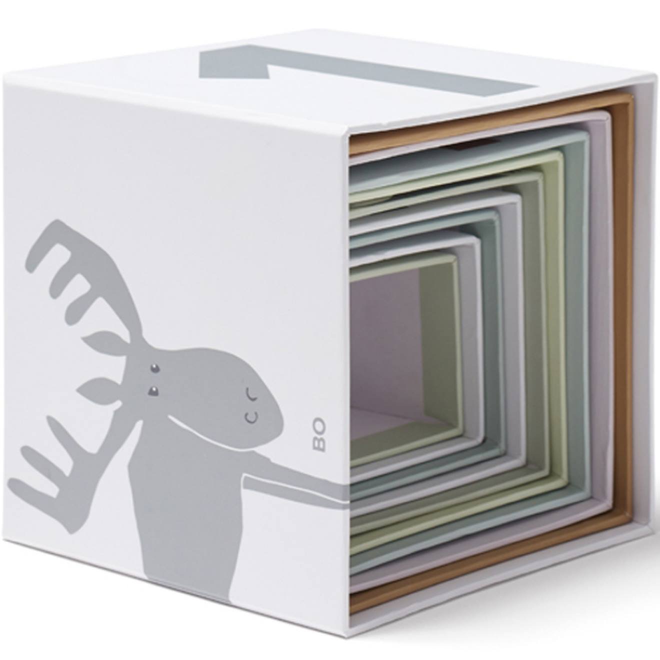 Cubes Empilables Edvin (10 Pièces) Blanc, Marron, Vert (Kid's Concept) - Image 2