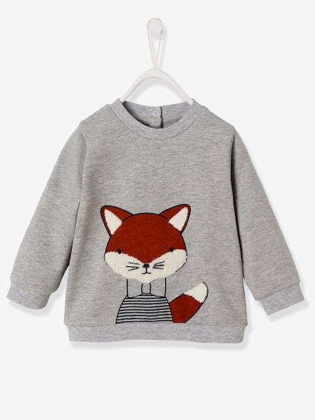 Sweat Fantaisie Bebe Garcon Oeko Tex Gris Clair Chine Vertbaudet