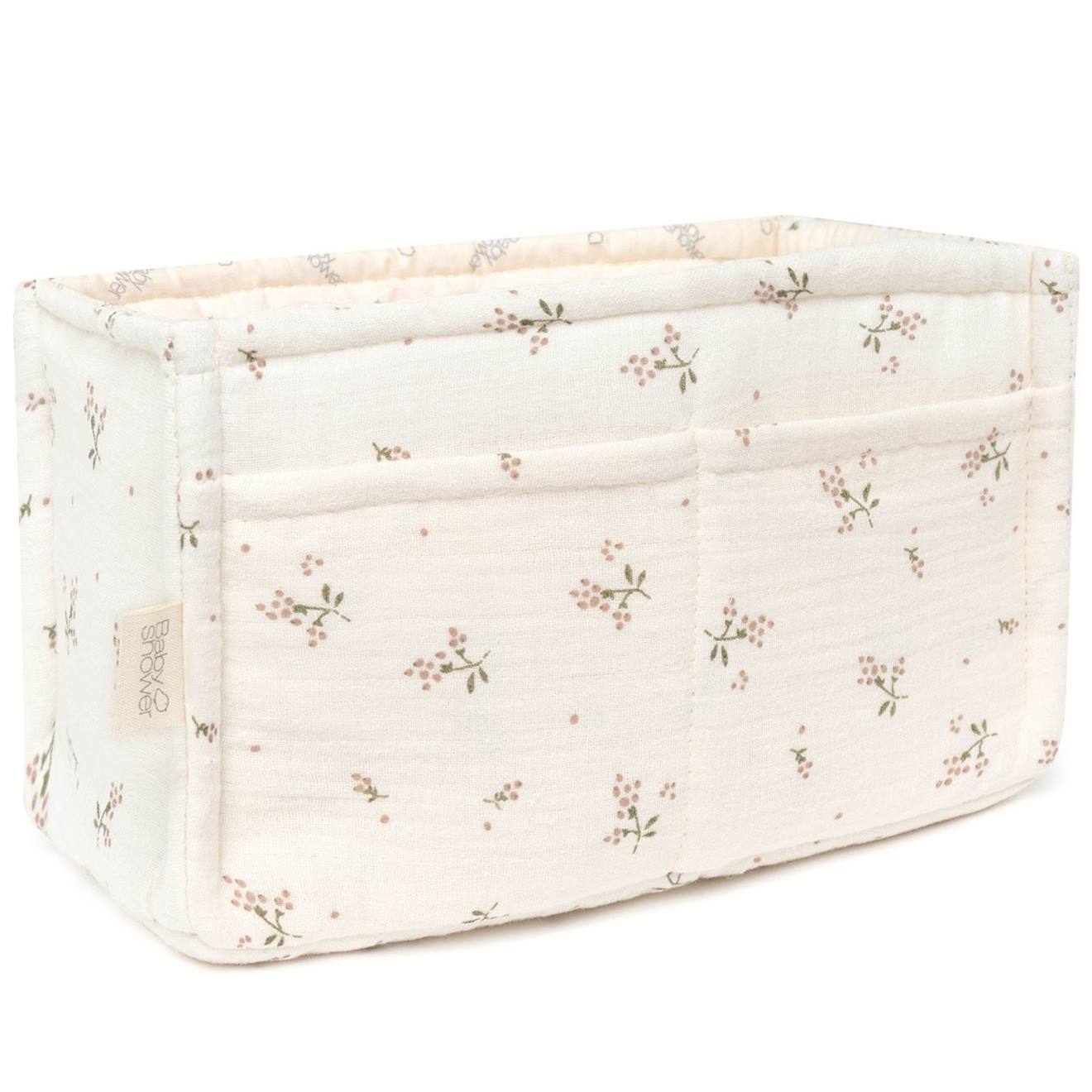 Panier De Toilette Ecru, Rose, Vert
