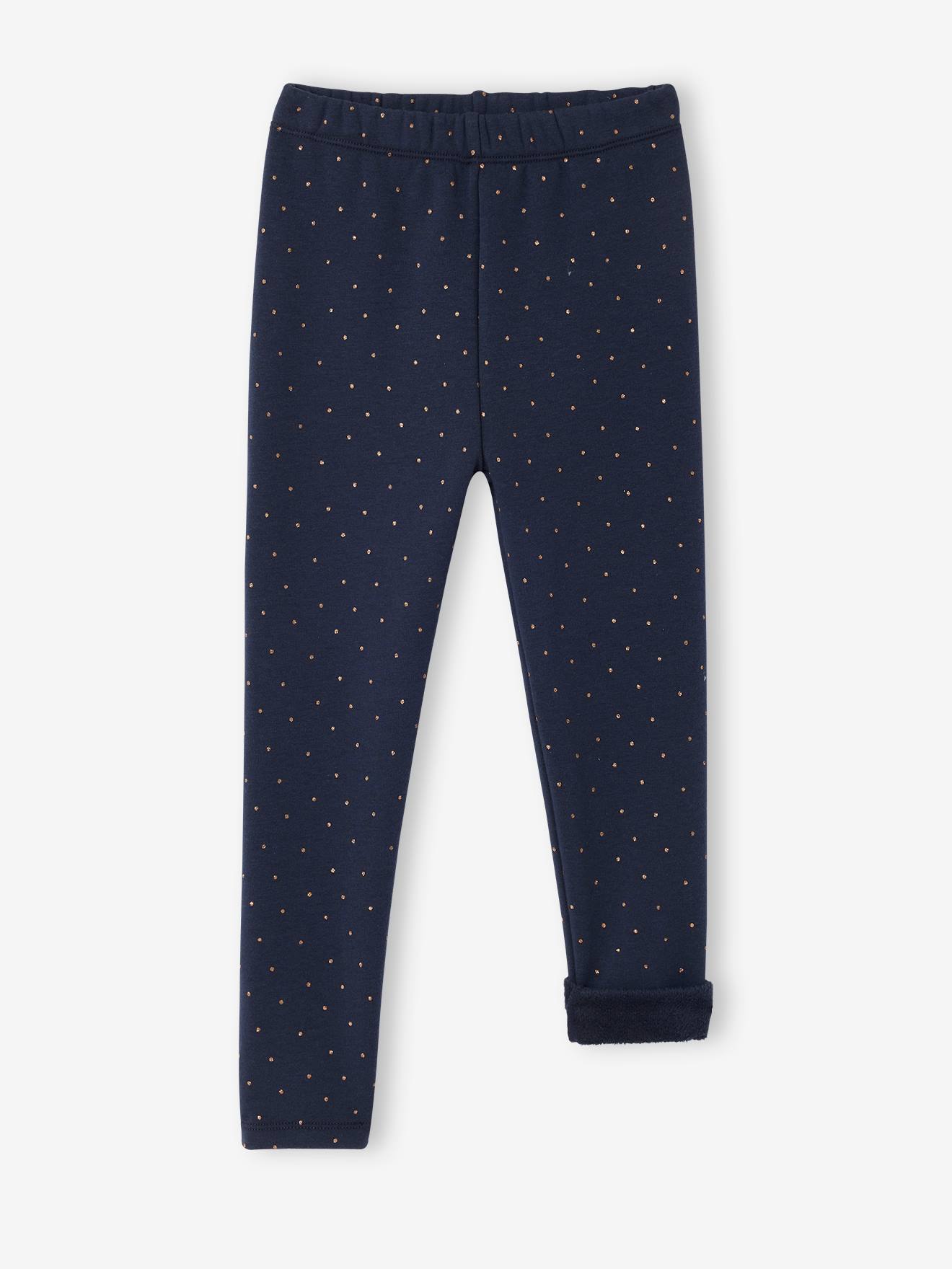 Legging fille doublé maille polaire encre