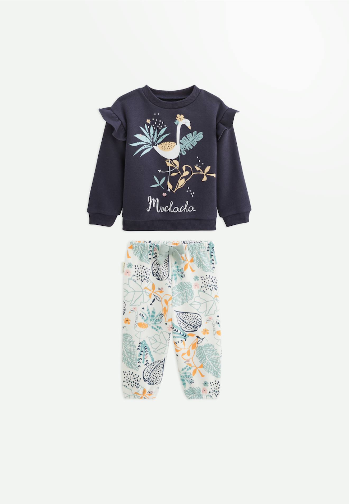 Ensemble Bébé Sweat-shirt Et Pantalon En Molleton Holamuchacha Bleu
