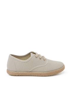 Chaussures-Chaussures bébé 17-26-Marche garçon 19-26-Baskets lin lacets en lin semelle espadrille