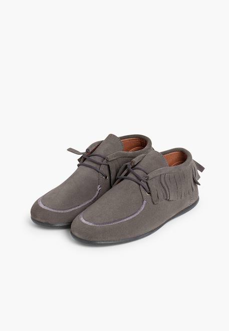 Bottines enfant  à franges Beige+Bleu marine+Camel+Gris+Rose+Taupe 19 - vertbaudet enfant 