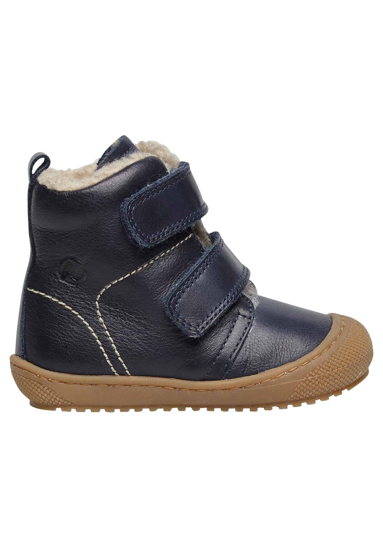 Bottines En Cuir Doublé Bubble Vl Marine-