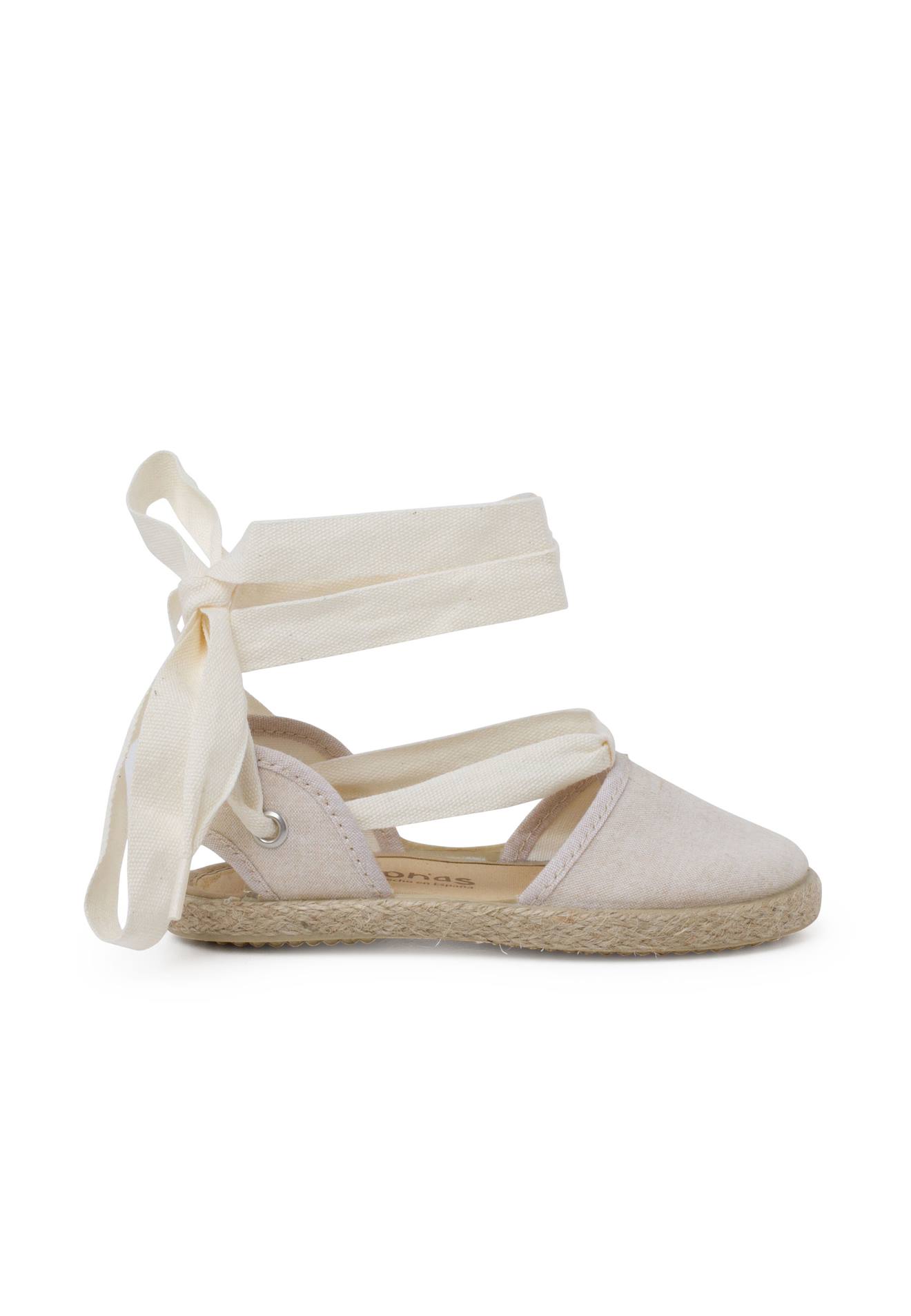 Espadrille Fille Rubans Écru Espadrille Fille Rubans Écru