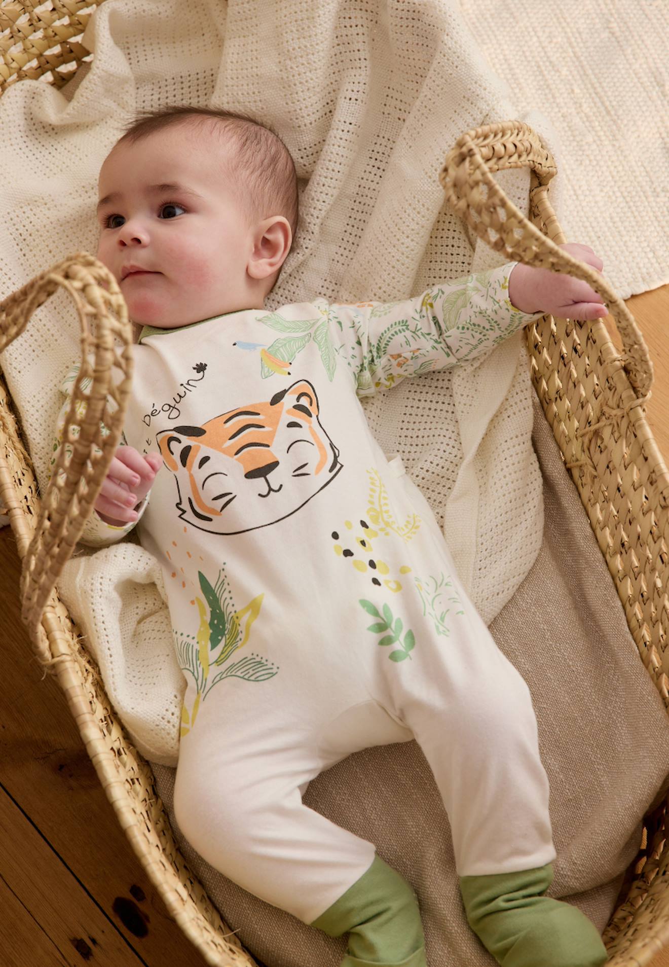 Pyjama Bébé Avec Pieds Retroussables Kanha Ecru