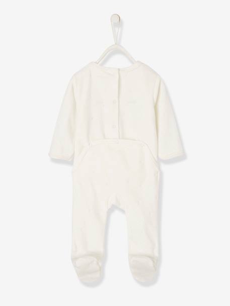 Pyjama bébé en velours ouverture pressionnée dos ivoire 2 - vertbaudet enfant 