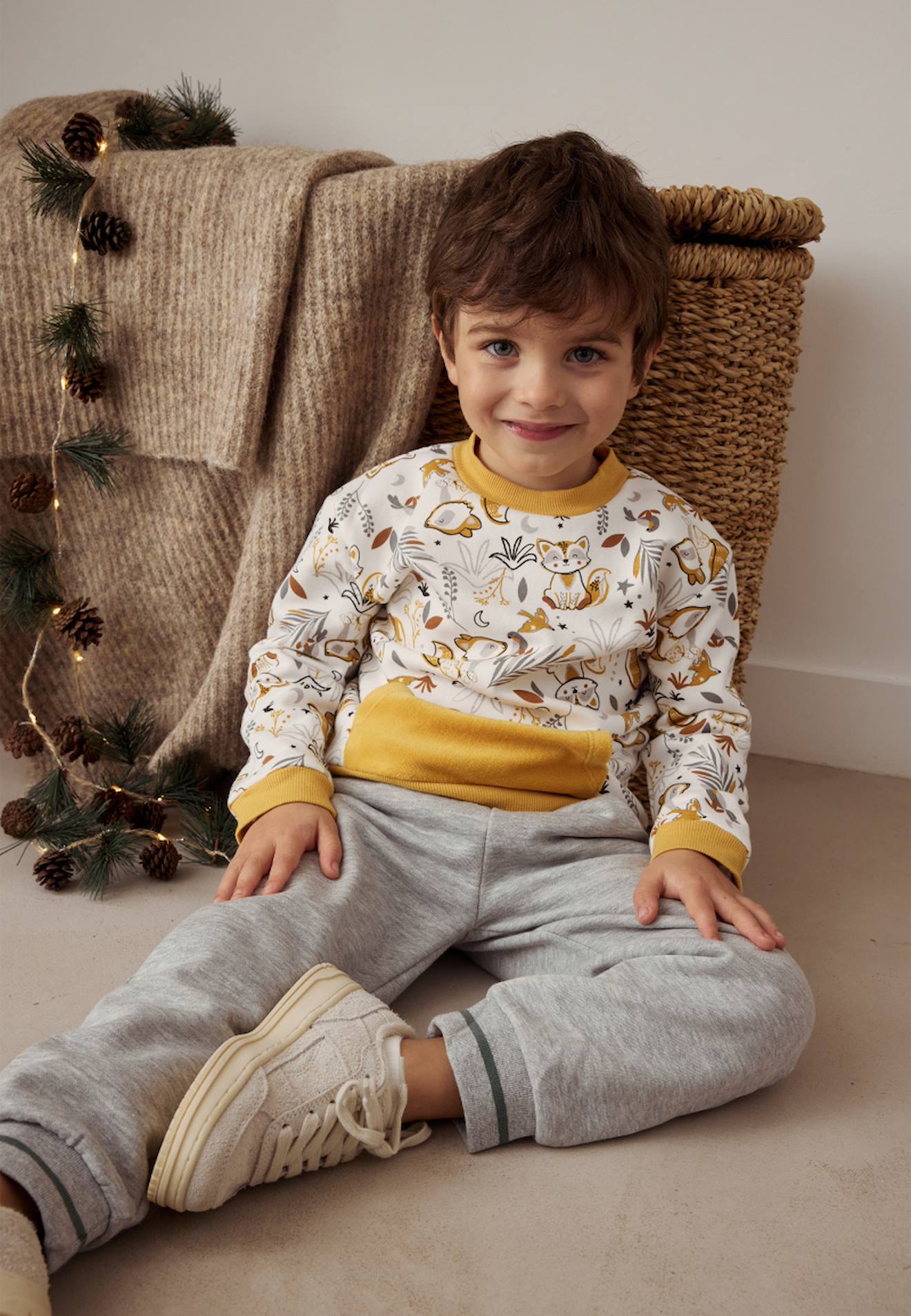 Pantalon Bébé En Molleton Abou Gris