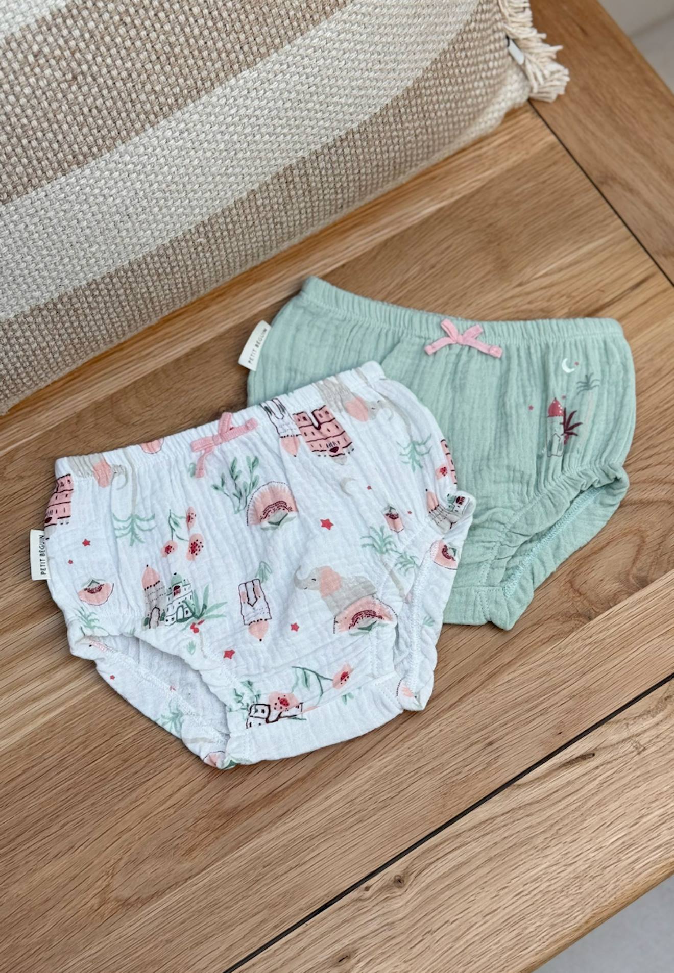 Lot De 2 Bloomers Bébé En Gaze De Coton Arya Vert