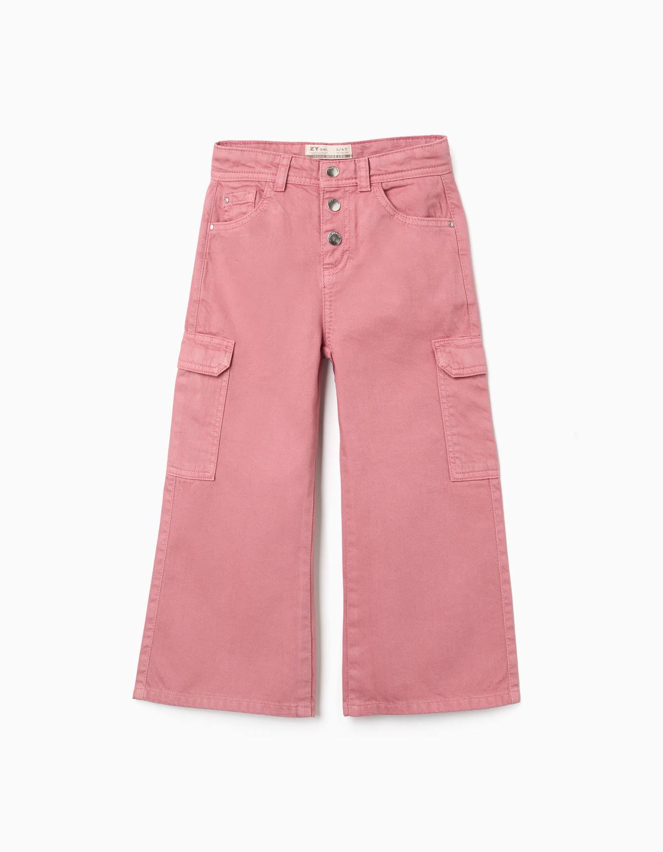 Pantalon Cargo En Sergé Rose