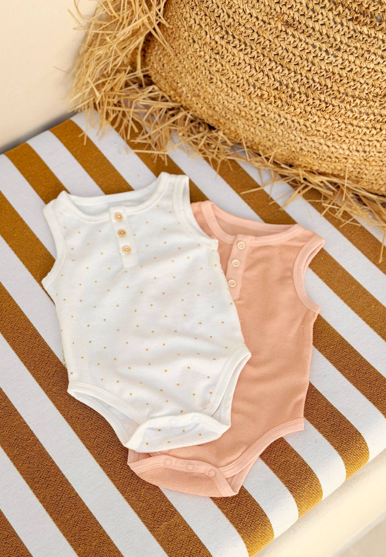 Lot De 2 Bodies Bébé À Bretelles En Éponge Bahamas Orange