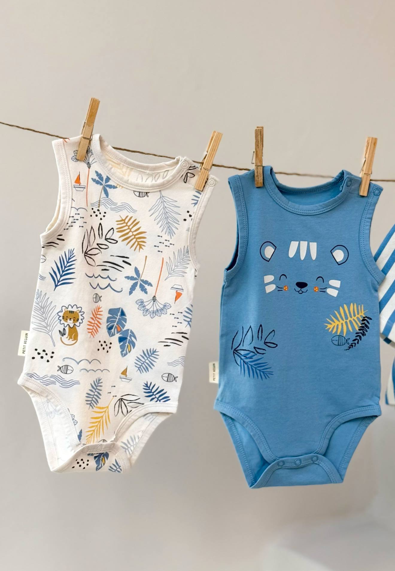 Lot De 2 Bodies Bébé Sans Manches Biscarosse Bleu